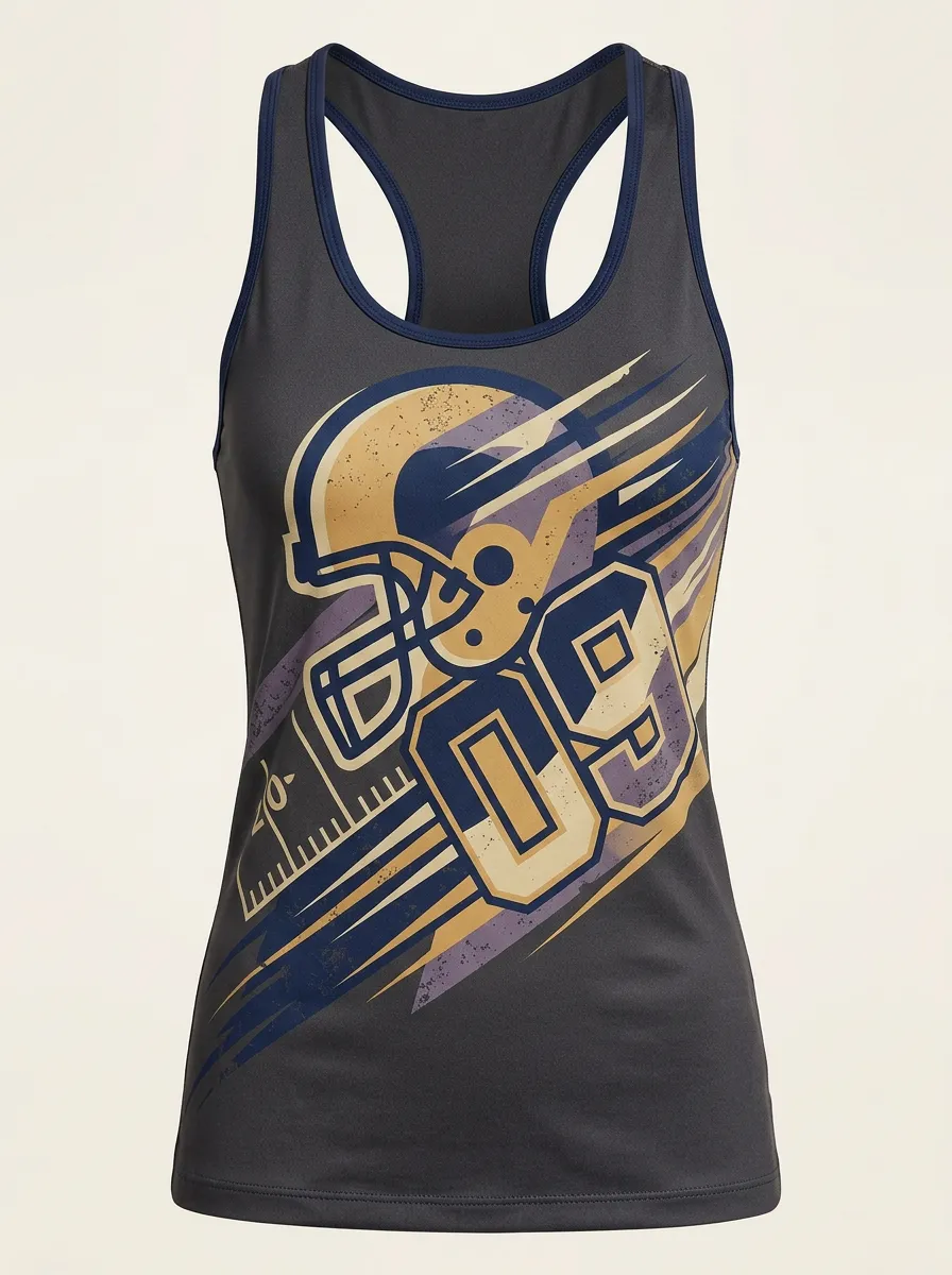 Women's American Football Fan 09 Helmet Printed Tank Top