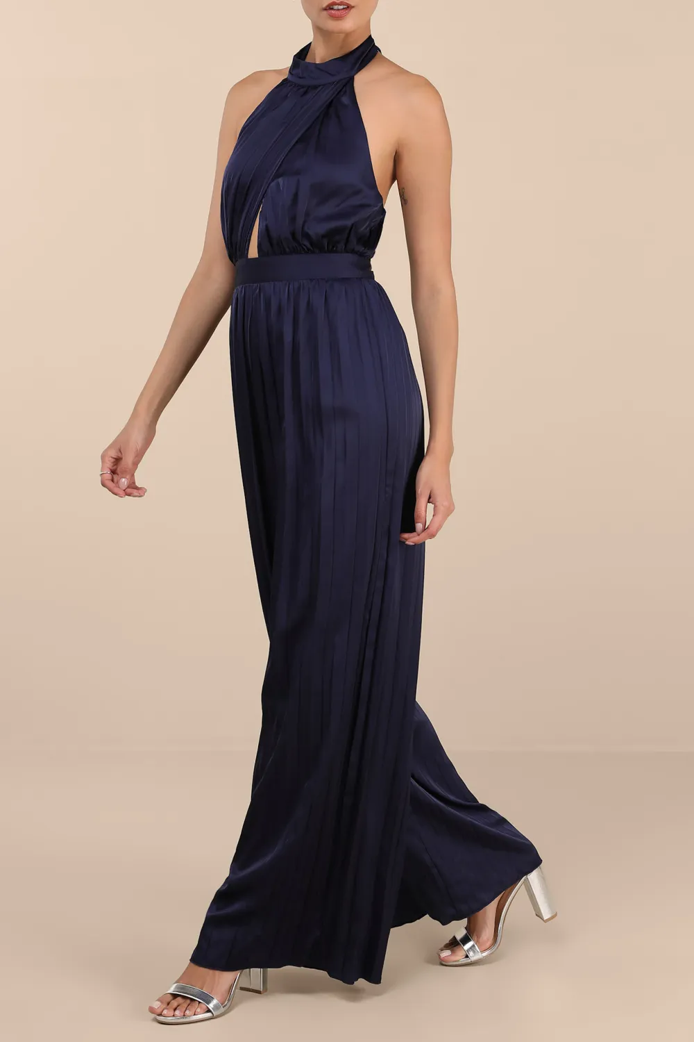 Daily Pleated Halter Jumpsuit