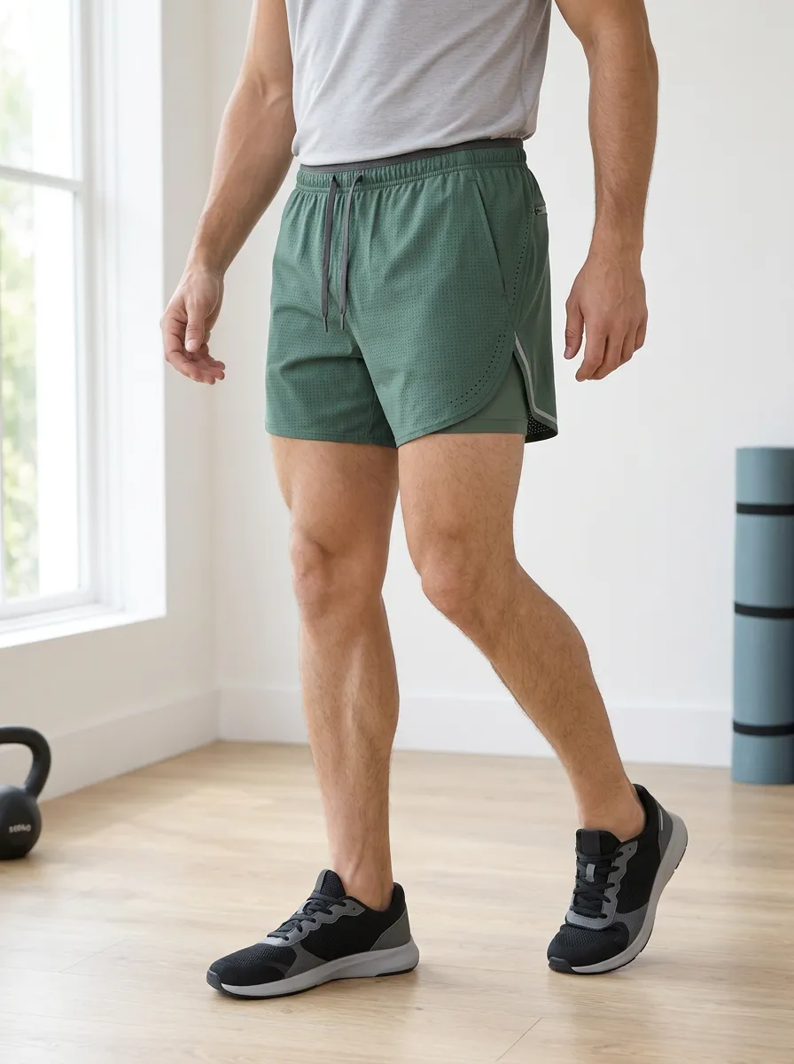 Men's Fitness Gym Workout Mesh Lined Athletic Shorts
