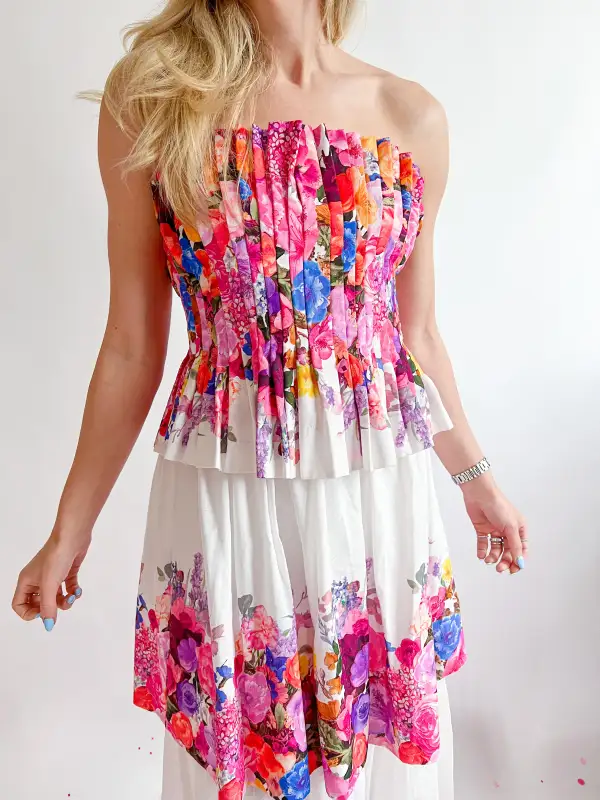 Strapless Tiered Maxi Gown