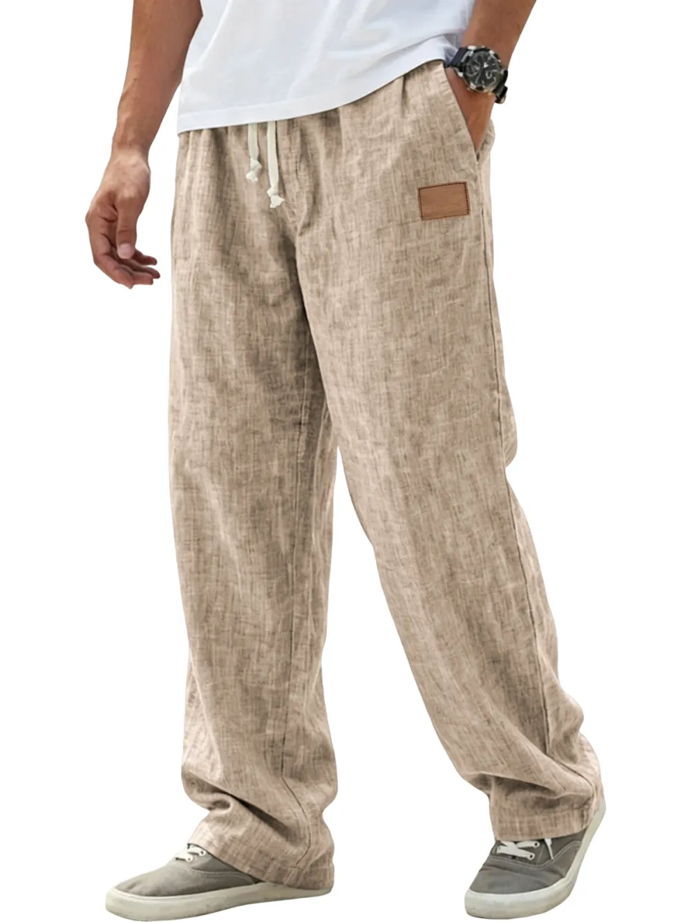 Linen Blend Relaxed Fit Trousers