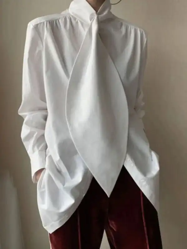 Women's High-Neck Relaxed Blouse