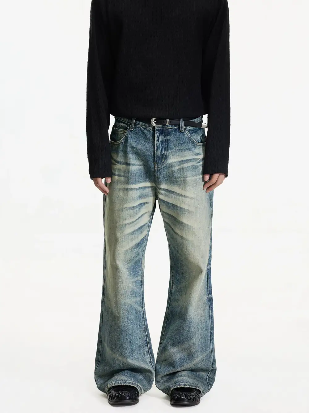 Flared Vintage Vintage-Wash Jeans