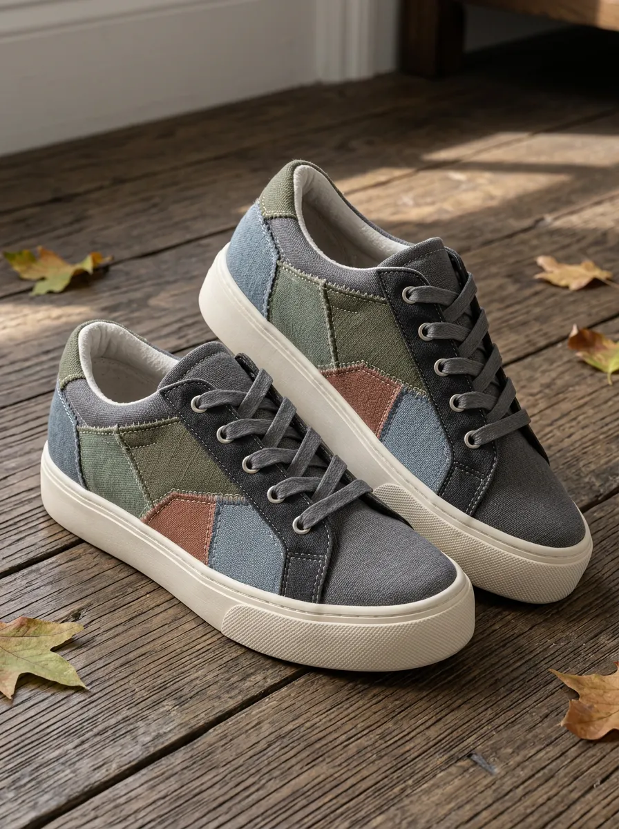 Men's Urban Casual Vintage Patchwork Patterned Canvas Shoes