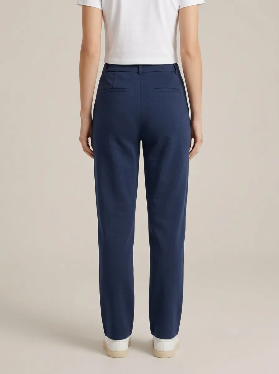 Women's Belt-Loop Mid-Rise Straight-Leg Trousers