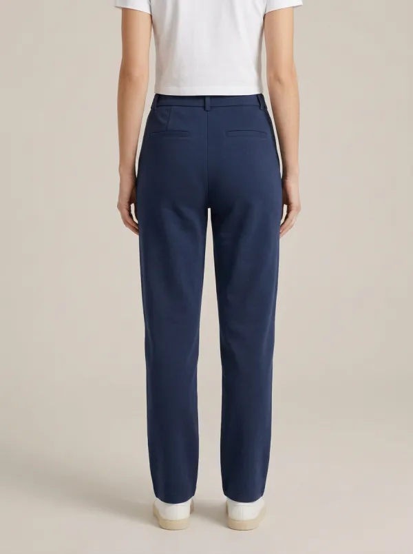 Women's Belt-Loop Mid-Rise Straight-Leg Trousers