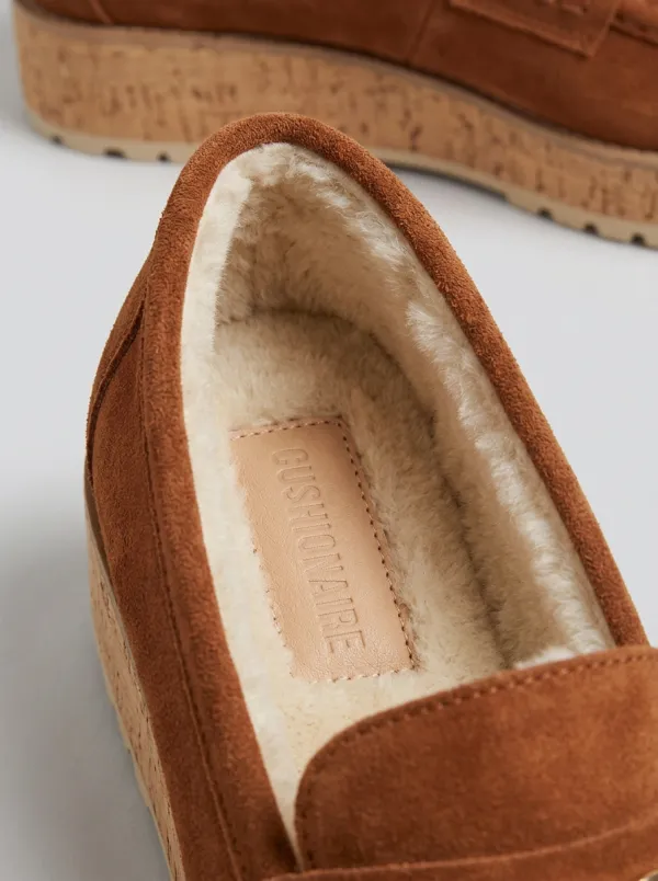 Women's Platform Suede Wood Sole Loafers