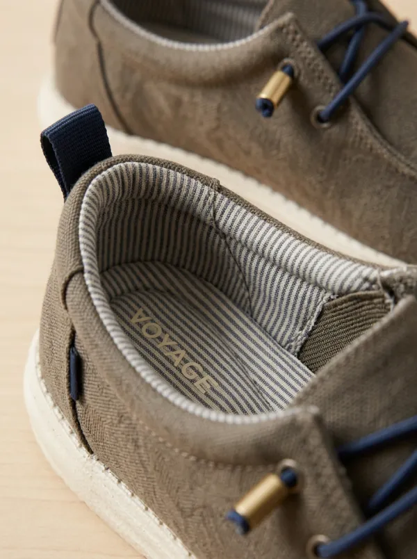 Practical Elastic Geometric Fit Men's Stretch Canvas Shoes