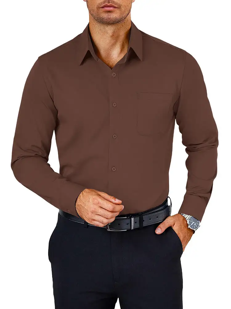 Henley Button Down Dress Shirt