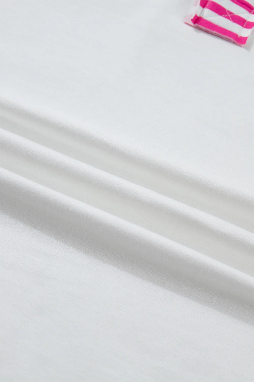 White Striped Block Patchwork Polo Tee