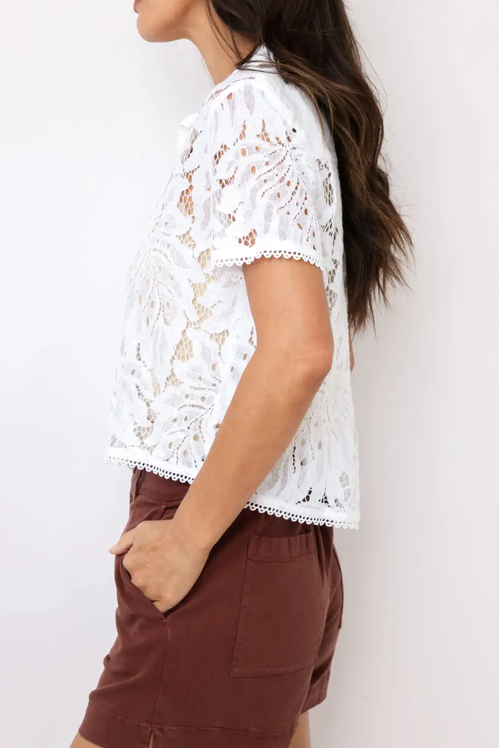 Notched Collar Shirt