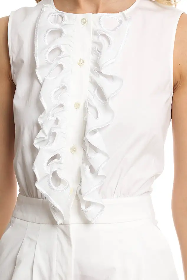 Cotton Button-Down Romper
