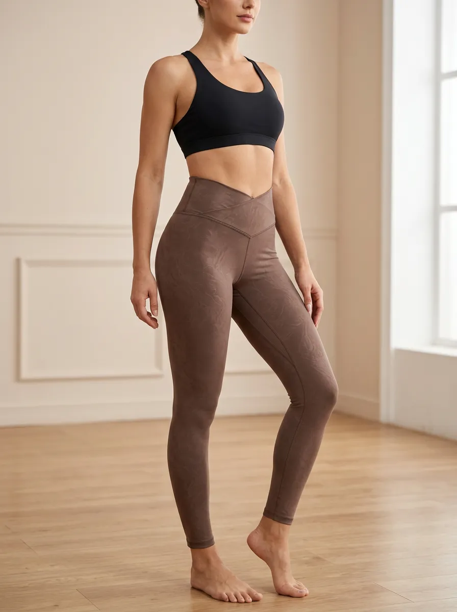 Front Pockets Marble Pattern Printed Leggings