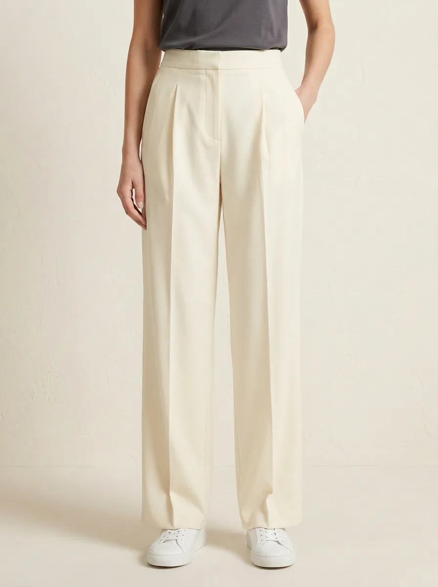 Minimal Printed Wide-Leg Trousers