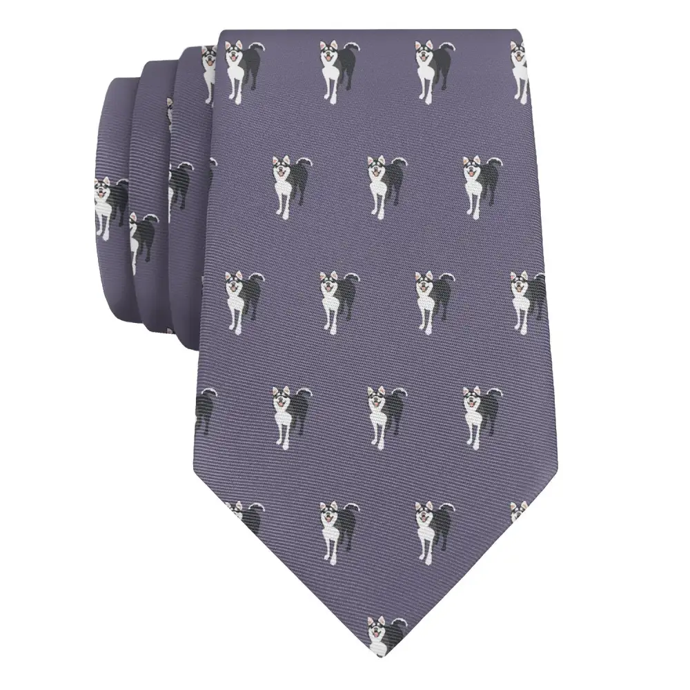 Husky Dog Pattern Necktie