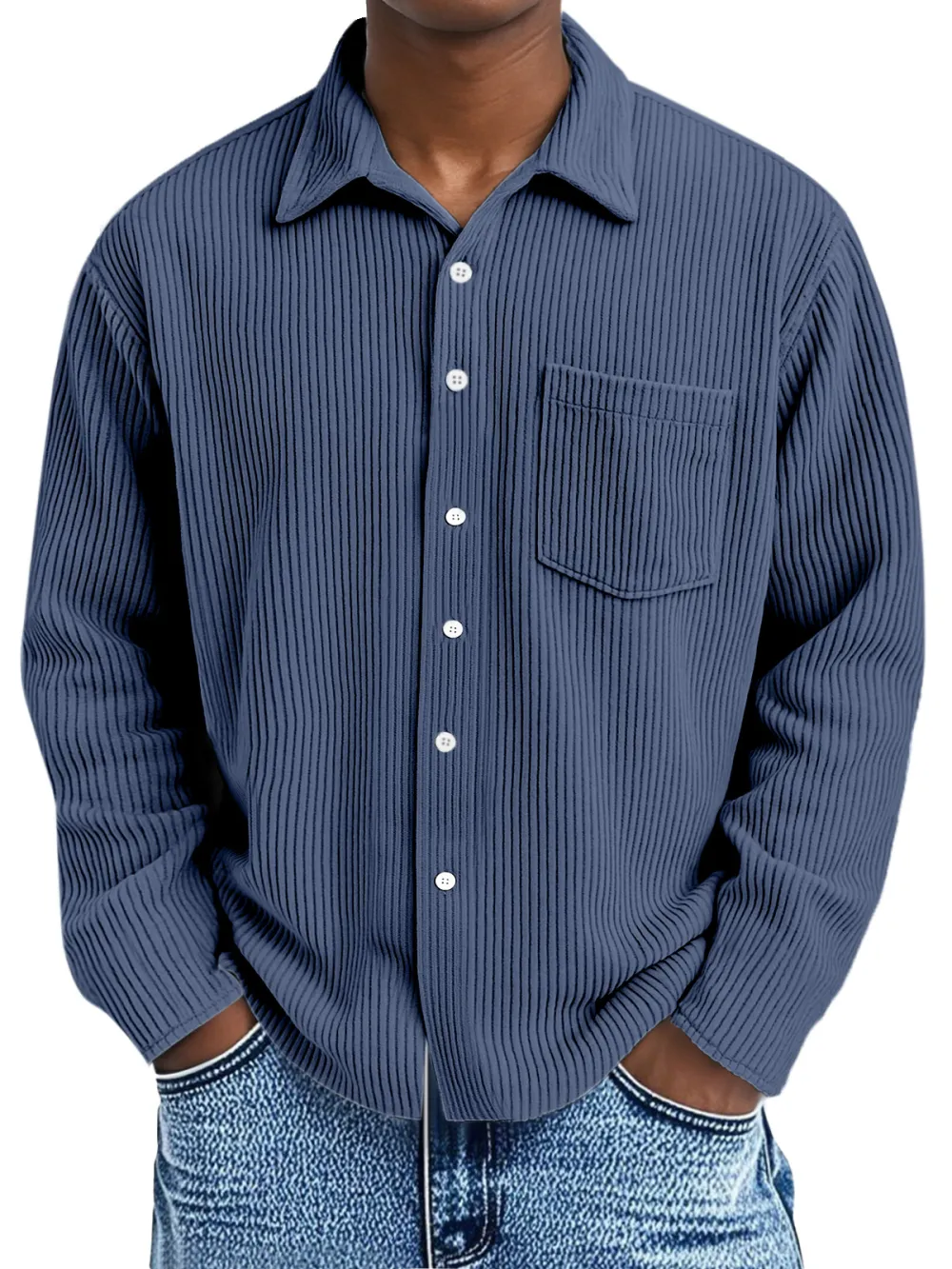 Clean Line Corduroy Camp Collar Shirt