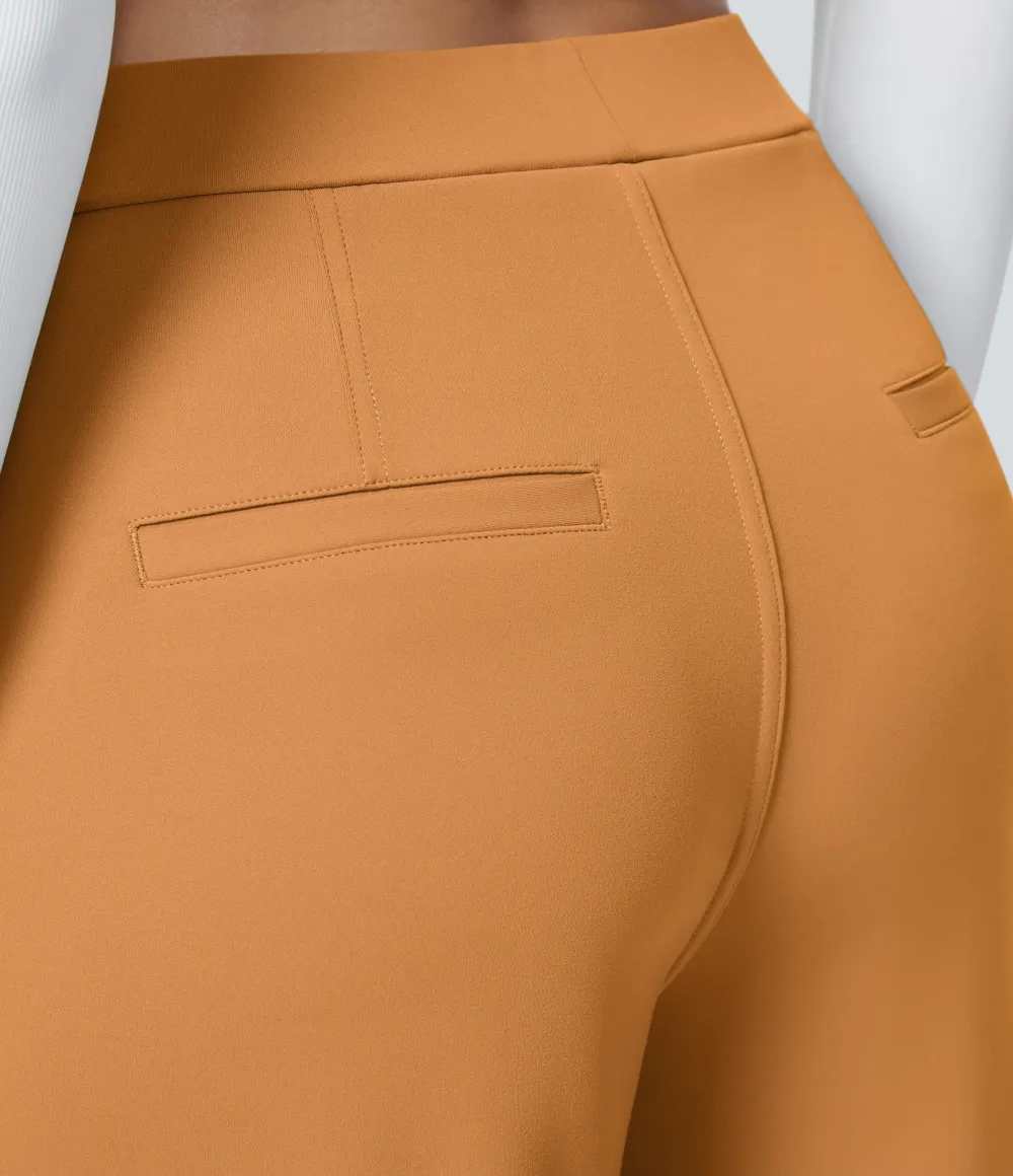 2026🔥  High Waisted Pocket Straight Leg Work Pants