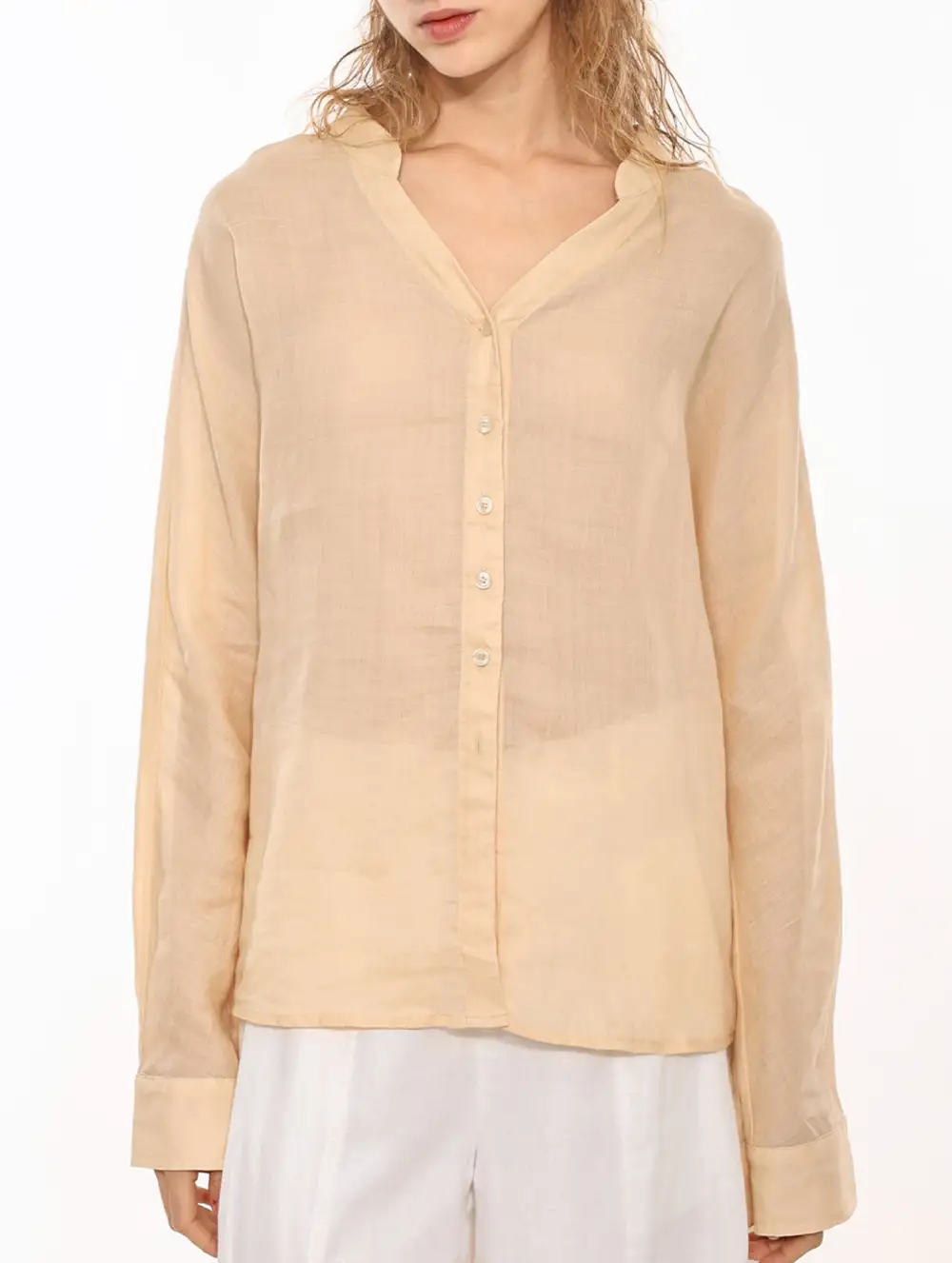 Ramie V Neck Lightweight Top