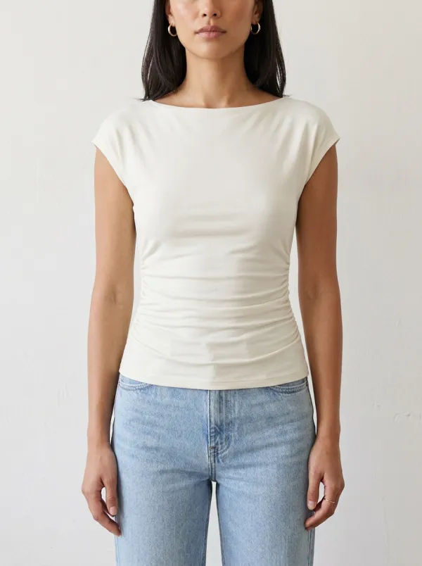 Refined Side-Ruched Ruched Fitted Fitted Top