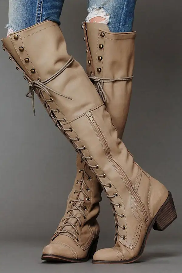 Retro Strappy Boots