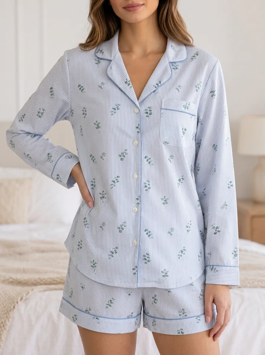 Floral Botanical Relaxed Pajama Top