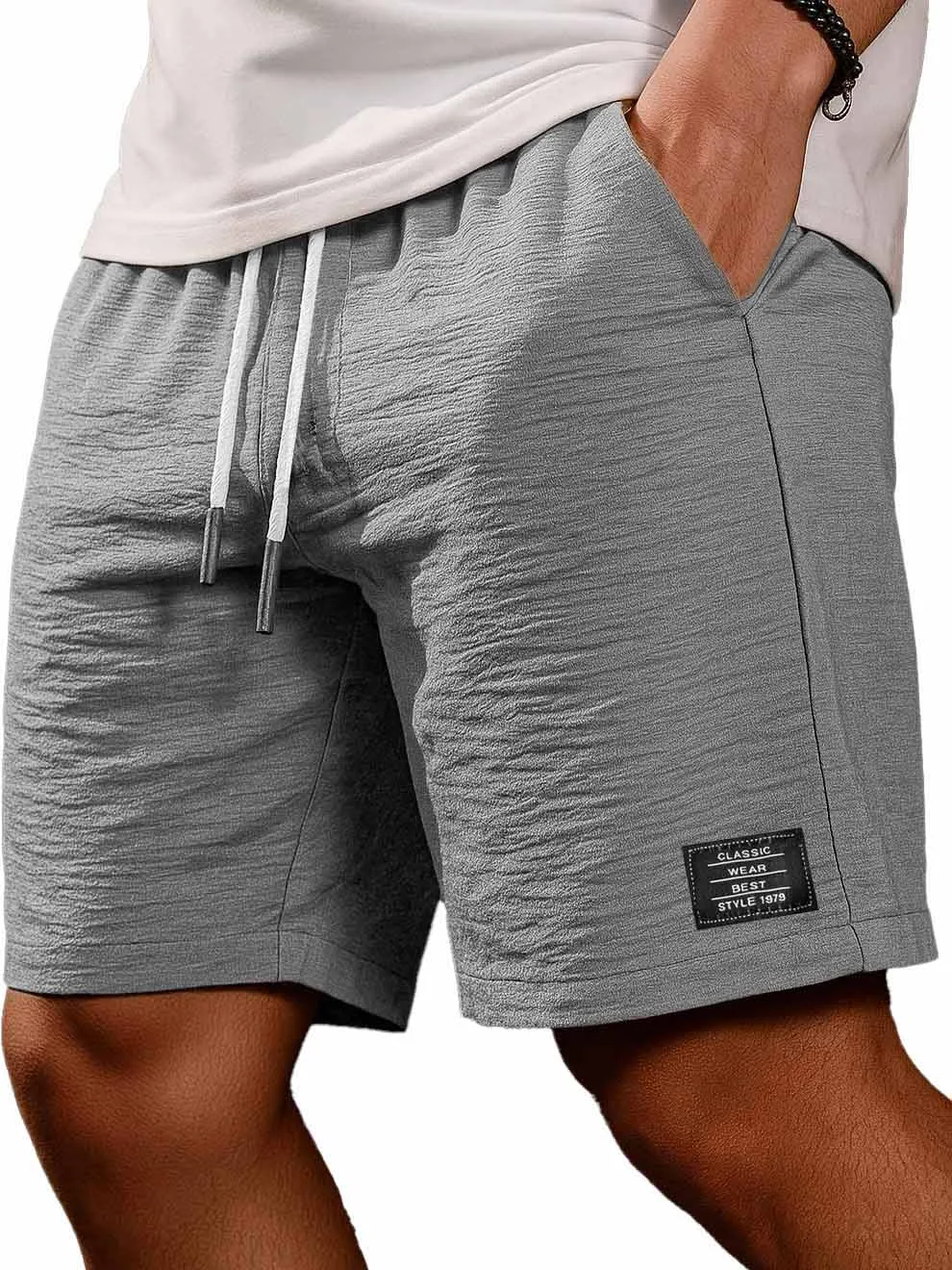 Linen Blend Pleated Shorts