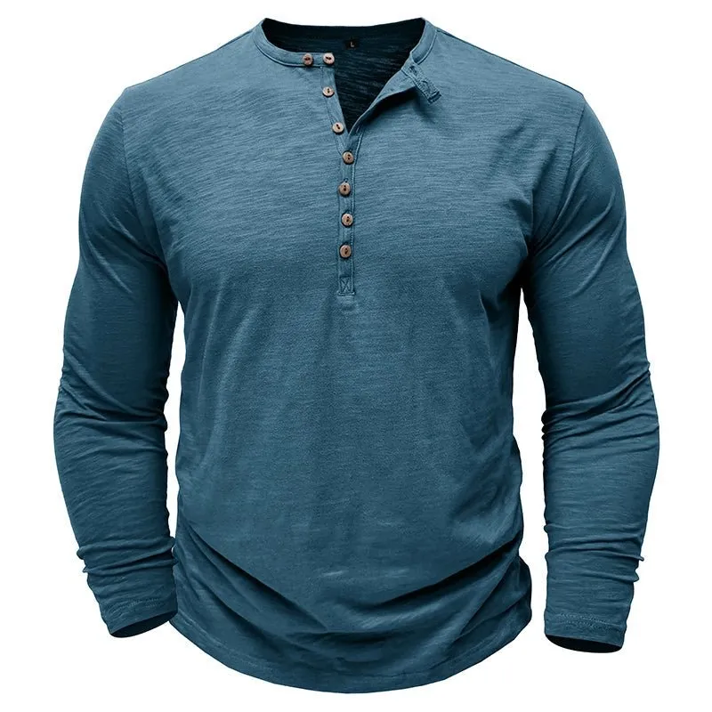 Long-Sleeve Henley Shirt