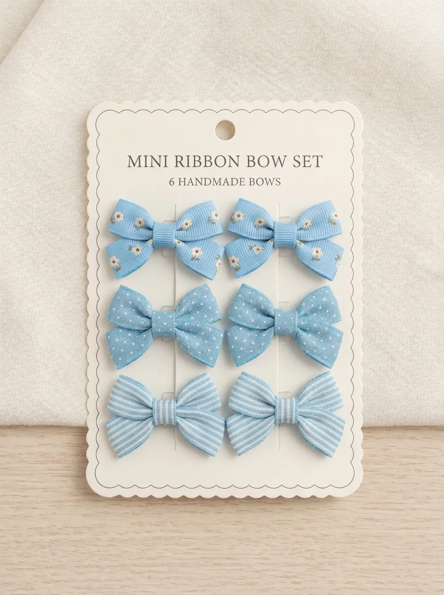 Floral Dot And Stripe Ribbon Bows Pack