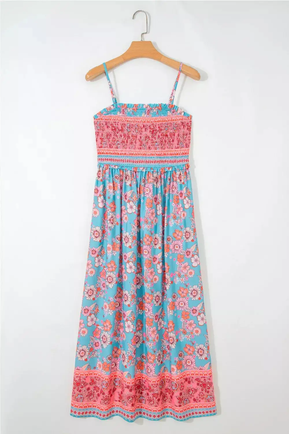 Bohemian Ethnic Print Spaghetti Straps Vacation Maxi Dress