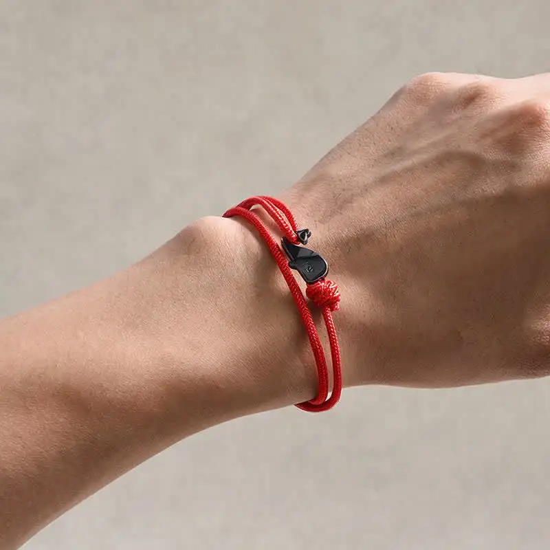 Double Wrap Braided Rope Whale Connection Bracelet
