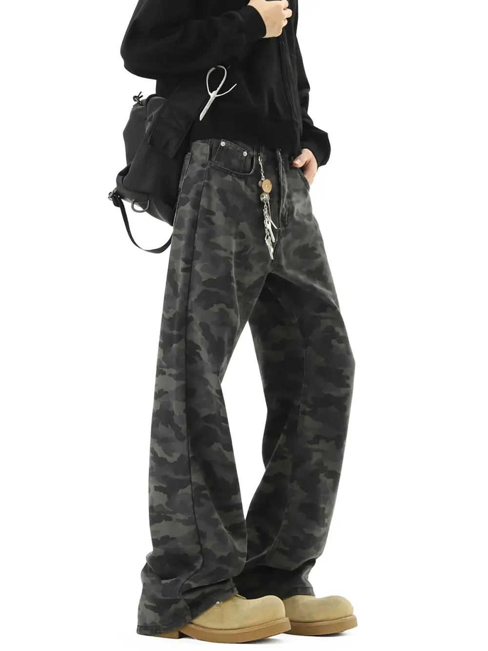 Camouflage Ultra-Wide Jeans