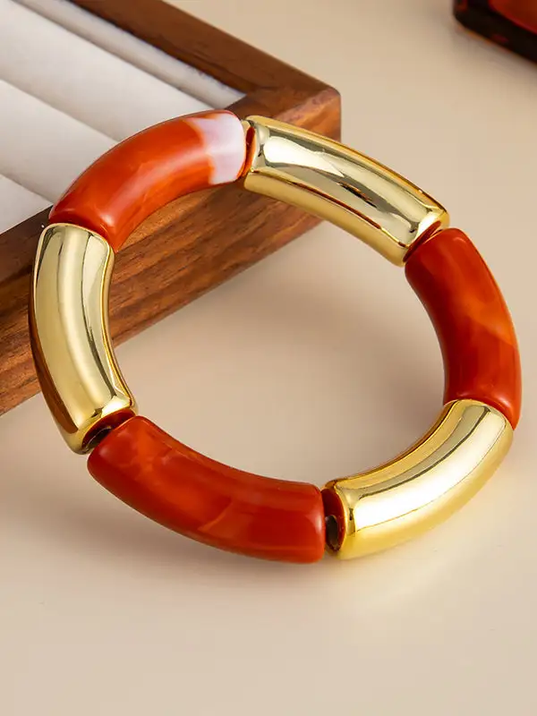 Refined Geometric Resin Bracelet