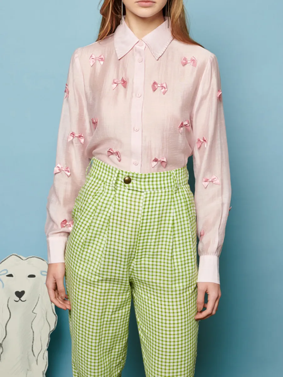 Casual Style Bow Shirt