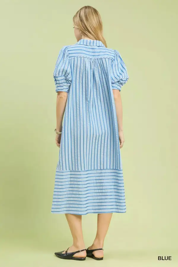 Easy Puff Sleeve Midi Dress