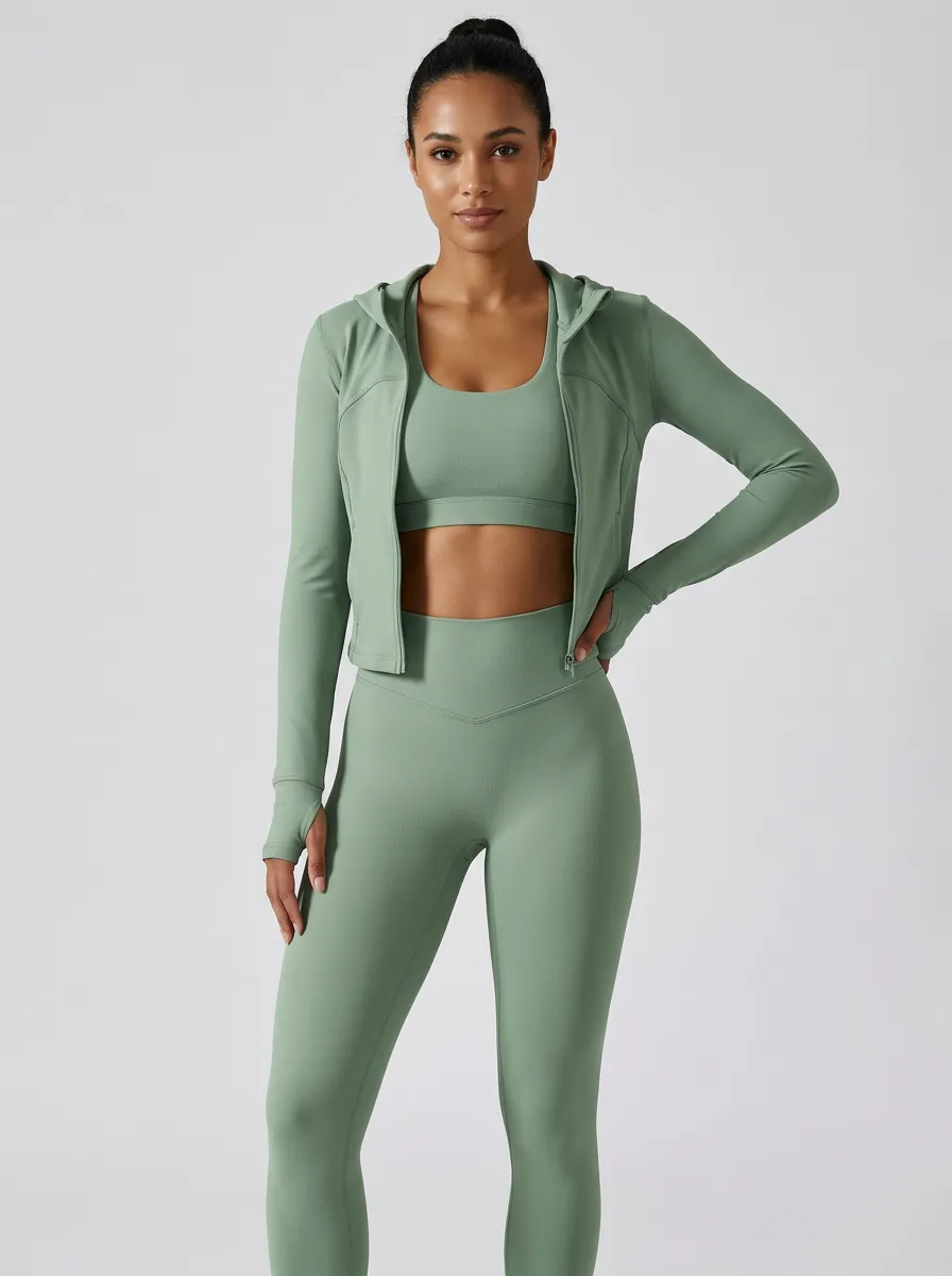 Athletic Detail Women's Three Piece Activewear Set