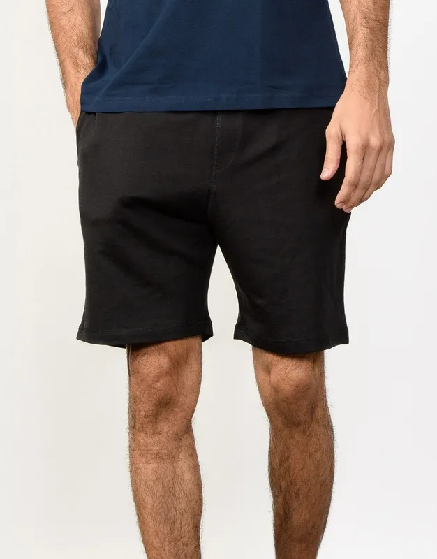 Black Cotton Terry Shorts