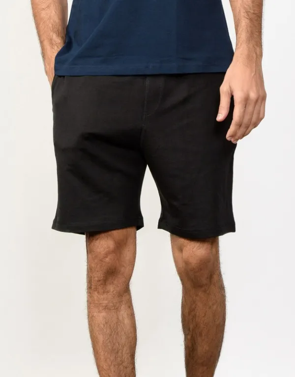 Black Cotton Terry Shorts
