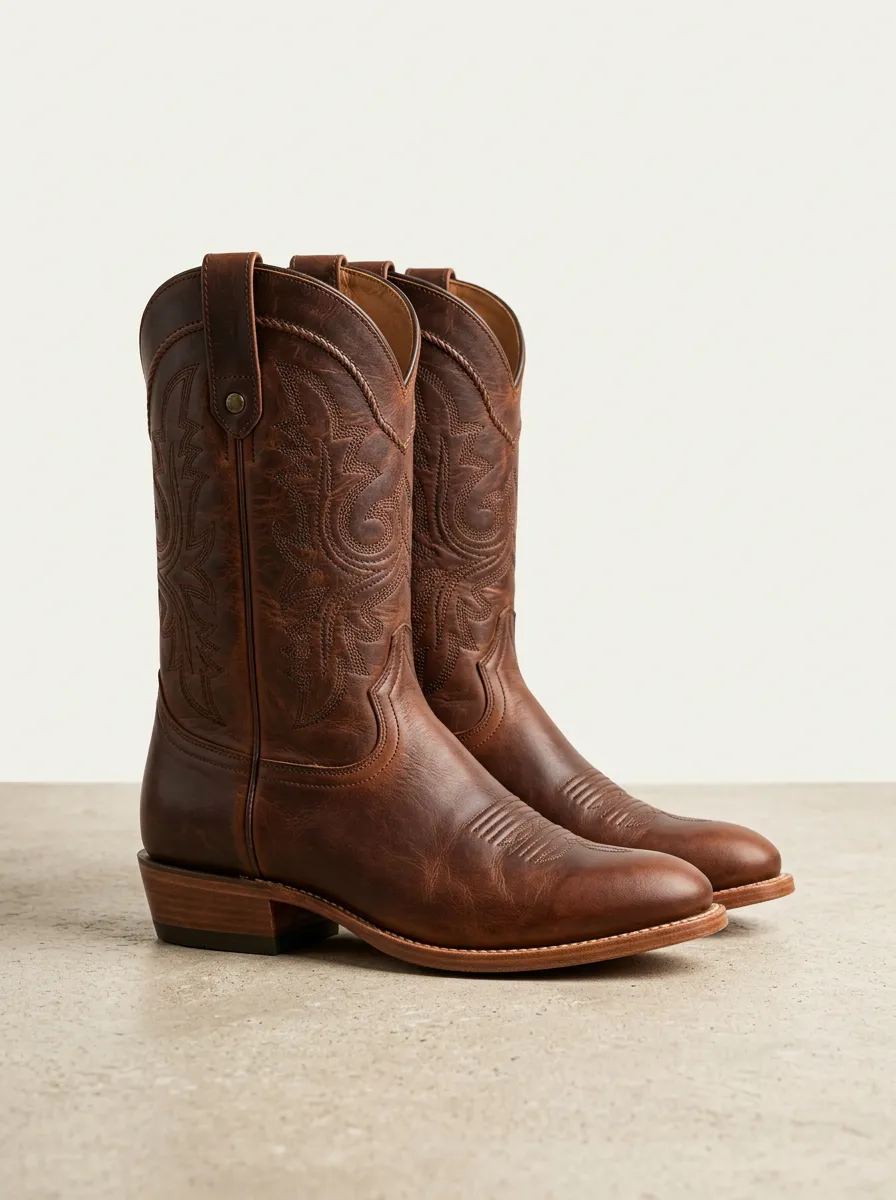 Frontier Heritage Embroidered Finish Men's Western Cowboy Boots