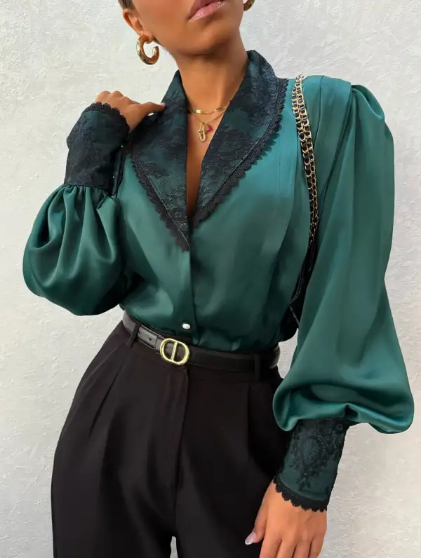 V Neck Refined Blouse