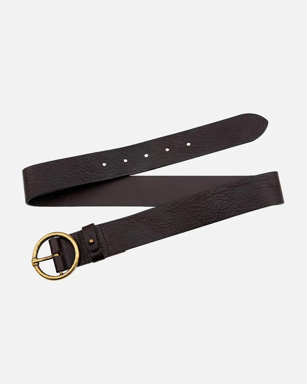 Vintage Round Buckle Leather Waist Belt