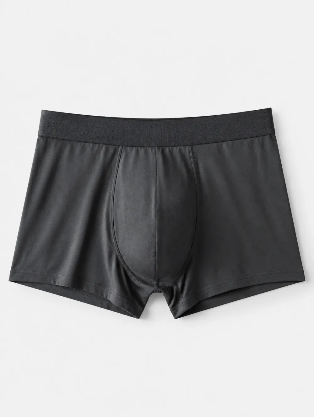 Men's Solid Black Minimalist Printed Boxer Briefs