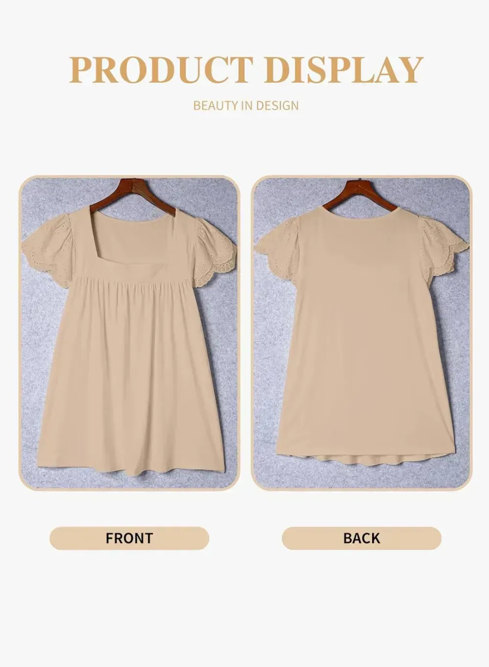 Eytino Womens Plus Size Tops Ruffle Short Sleeve Square Neck Summer Loose Casual Tee Shirts(1X-5X)