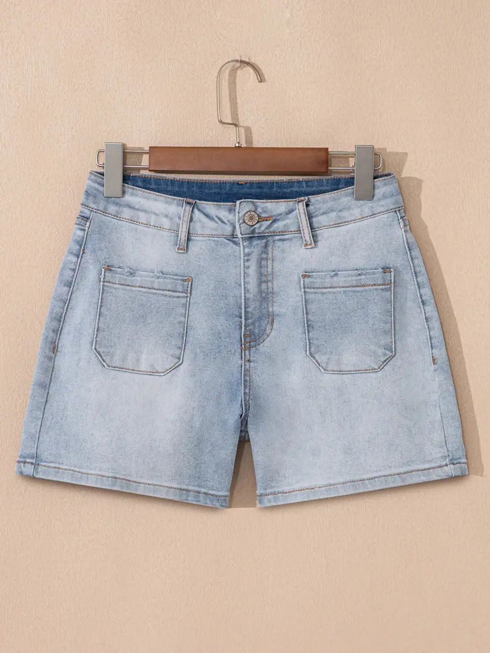 Wash High Rise Shorts Denim Pants