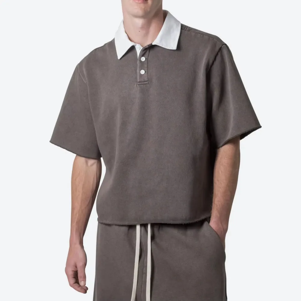 Men's Oversized Colorblock Polo T-Shirt