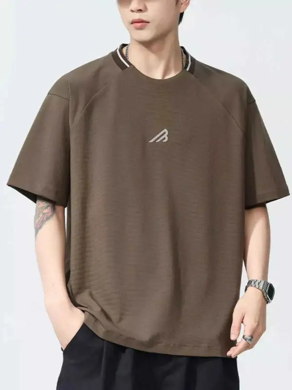 Polished Round Neck Short Sleeve T-Shirt
