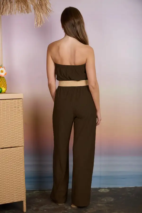 Strapless Belted Jumpsuit