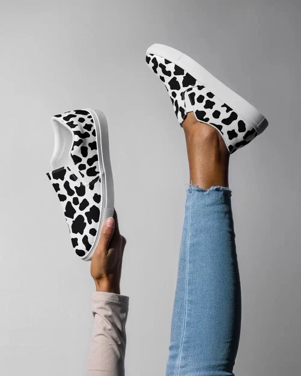 Cowhide Pattern Slip On Shoes