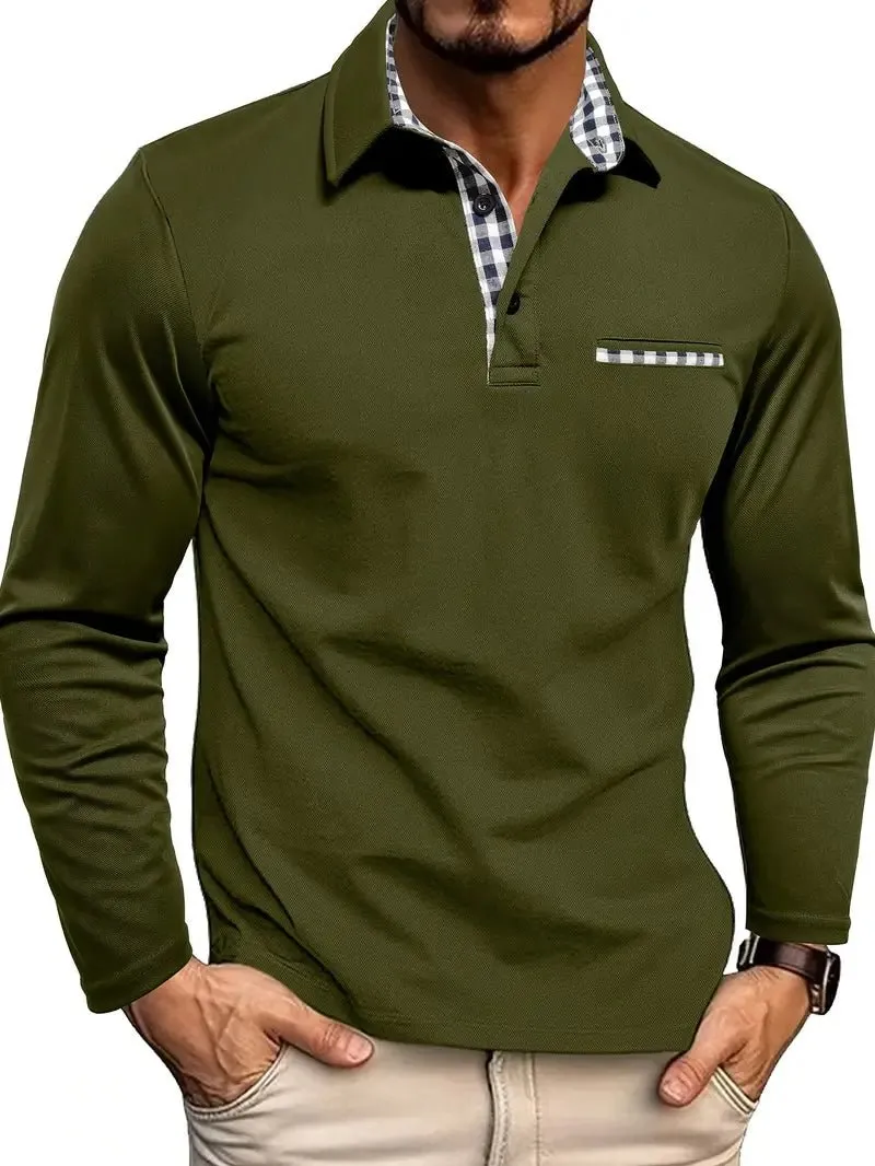 Refined Classic Everyday Long Sleeve Polo Shirt
