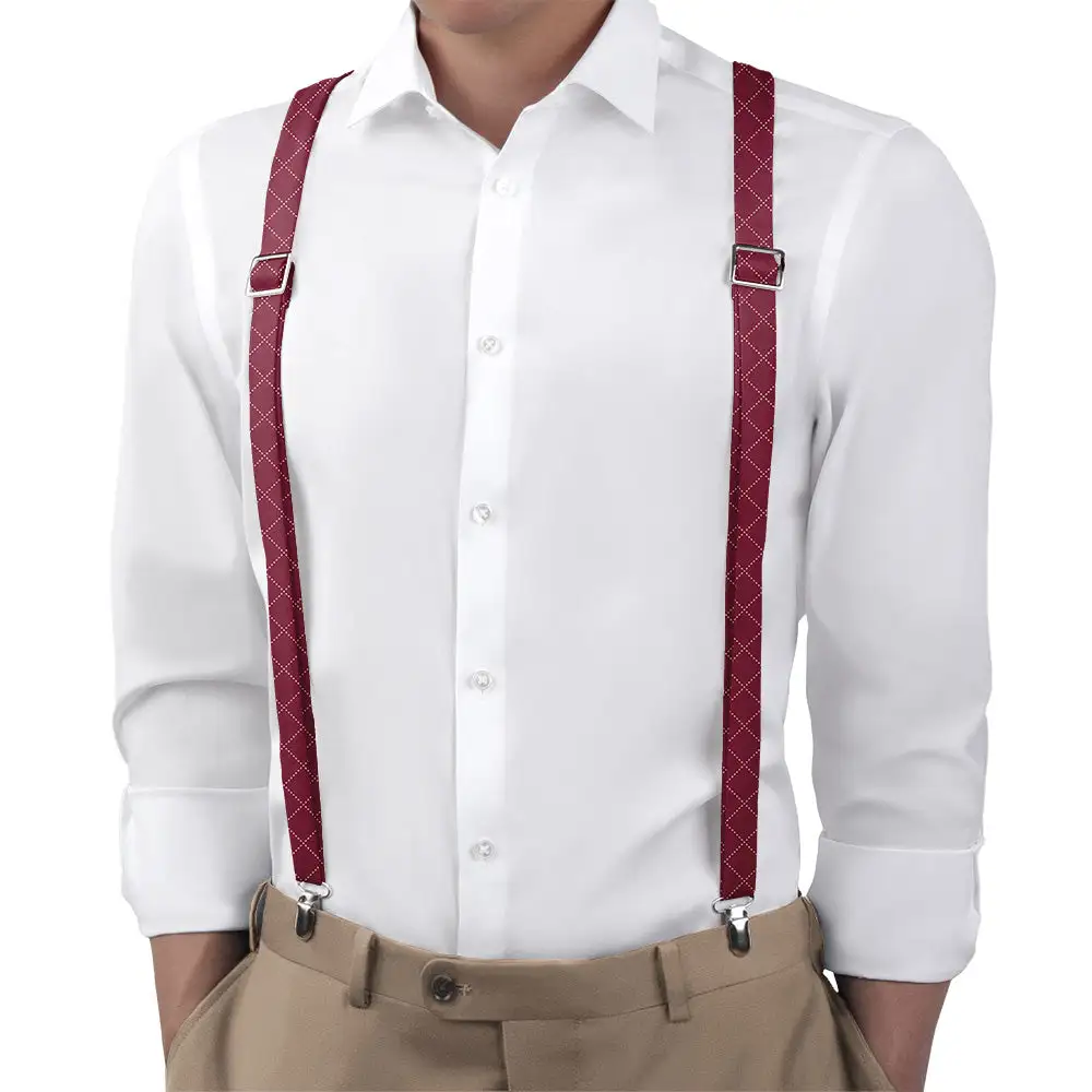 Quilted Plaid Pattern Suspenders