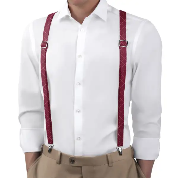 Quilted Plaid Pattern Suspenders